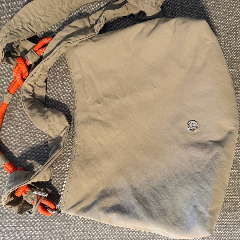 lululemon athletica Gray Crossbody Bag with Orange Strap